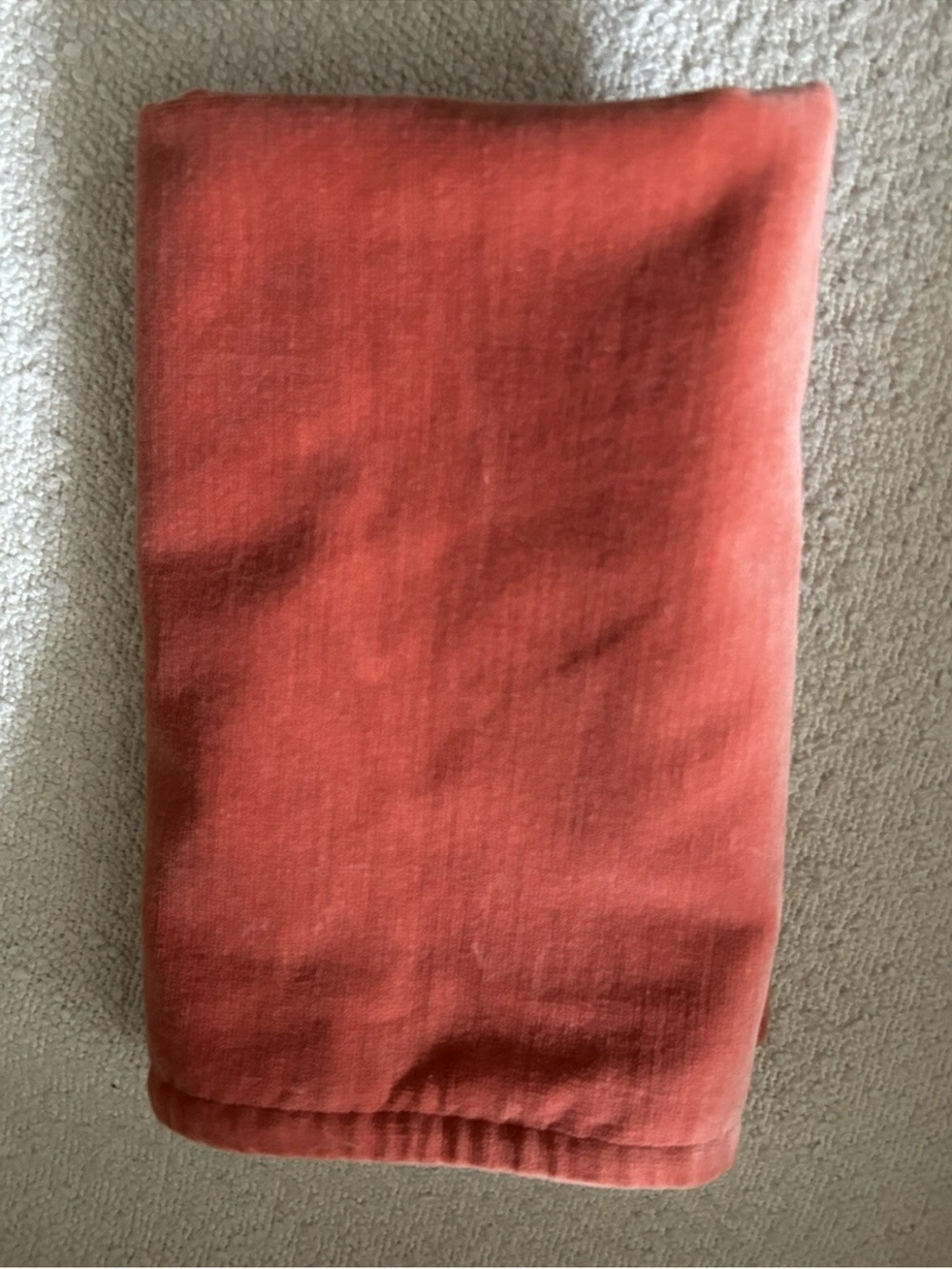 Pottery Barn Velour Velvet Pillow Cover 20โ Salmon